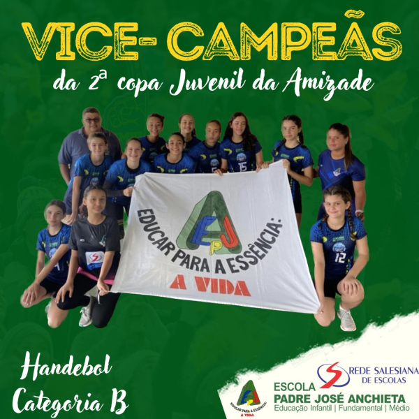 Vice-Campeãs do Handebol Feminino Juvenil- categoria B