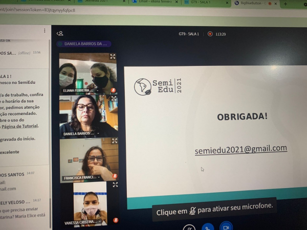 Participação das professoras Aline Paiva e Eliana Ferreira no SEMIEDU 2021 - A Educação no digital: A pandemia Covid-19 Democracia sufocada e resistência.