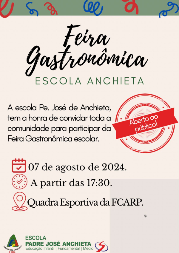 Feira Gastronômica da Escola Pe. José de Anchieta. ✨