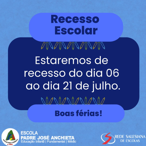 Aviso de Recesso escolar.