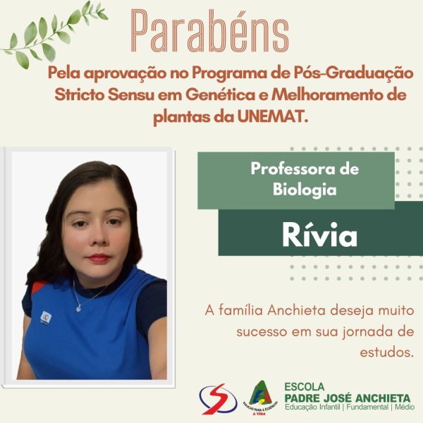 Parabéns, professora Rivia.