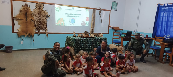 Palestra com a Polícia Ambiental de Cáceres- MT.✨