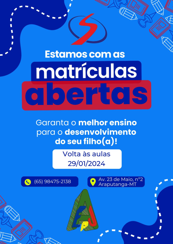 Matrículas Abertas para o Ano Letivo 2024.